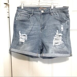 BLue Savvy Distress Denim Jean Shorts Size 18
